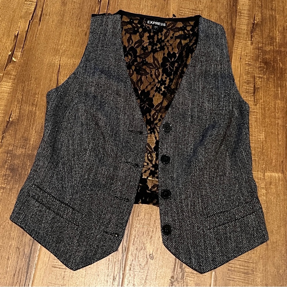 Express Women's Gray Vest